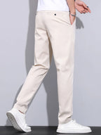 Straight-Leg Pants with Elastic Waistband