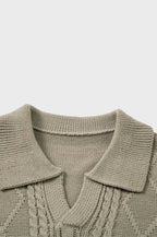 Collar Knitted Short Sleeve Shirt
