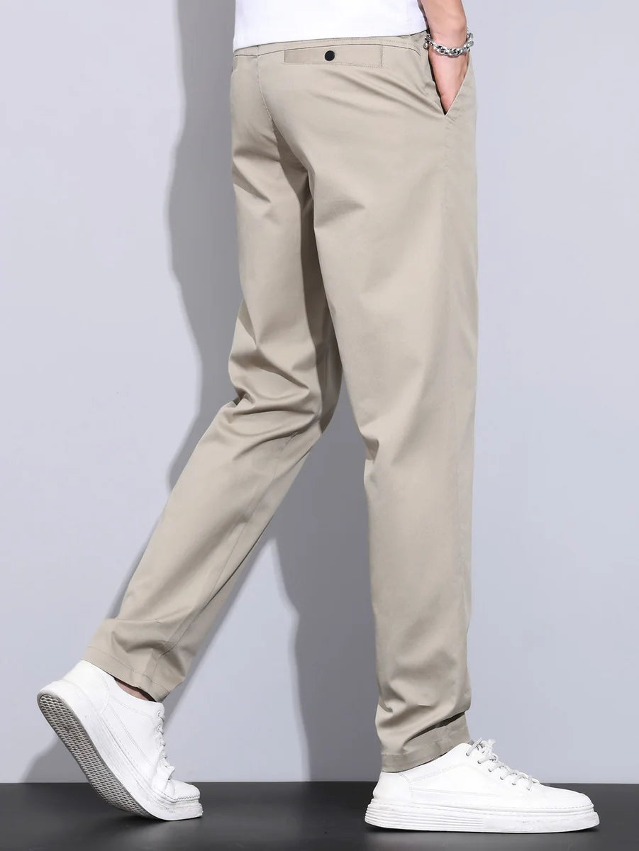 Straight-Leg Pants with Elastic Waistband