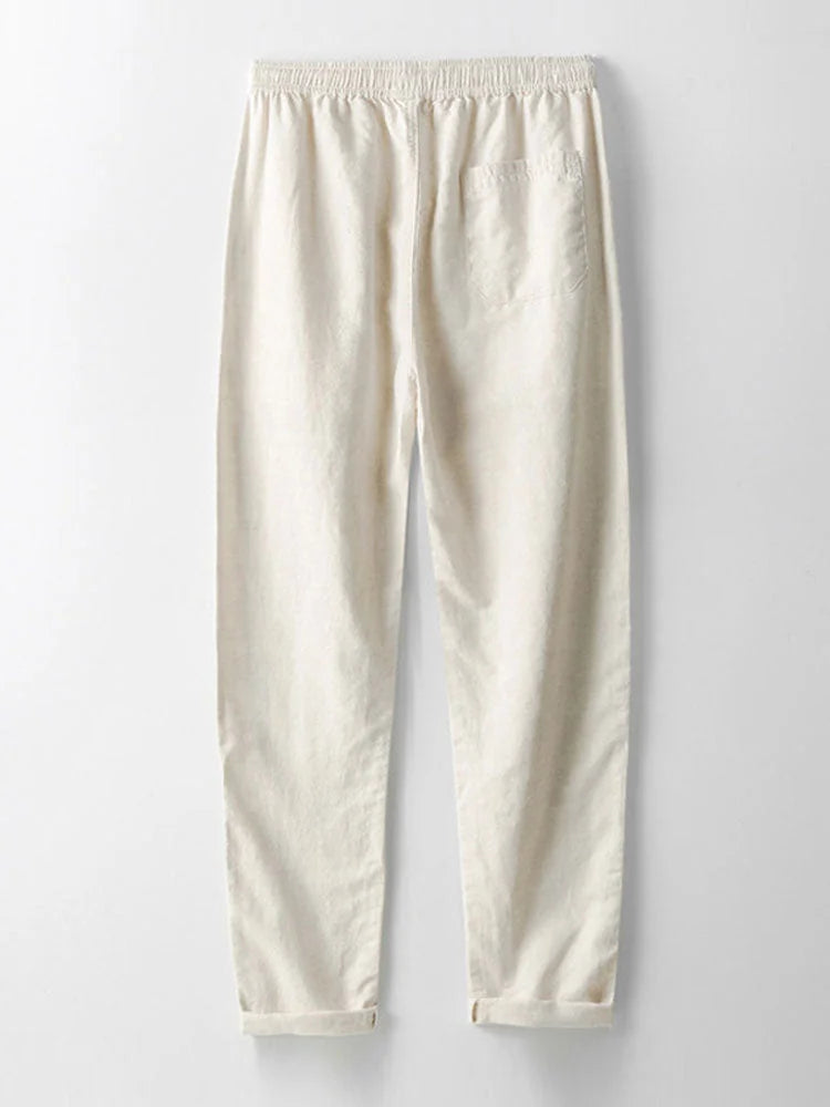 Straight-Leg Linen Pants