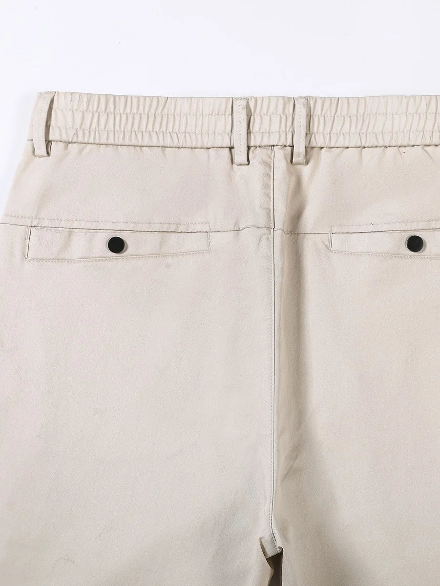 Straight-Leg Pants with Elastic Waistband