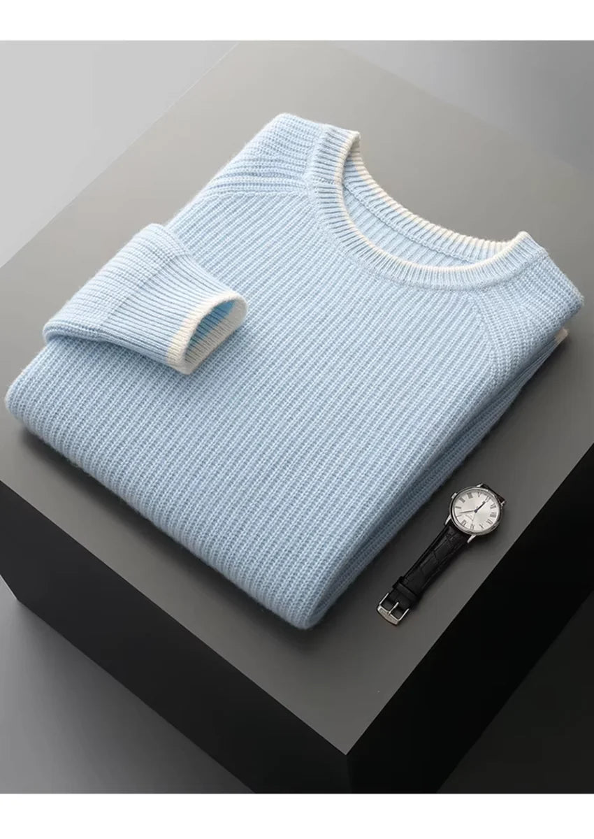 NORVALE WOOL TWO TONE CREWNECK