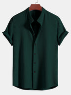 Ribbed High Neck Muscle Fit Shirt
