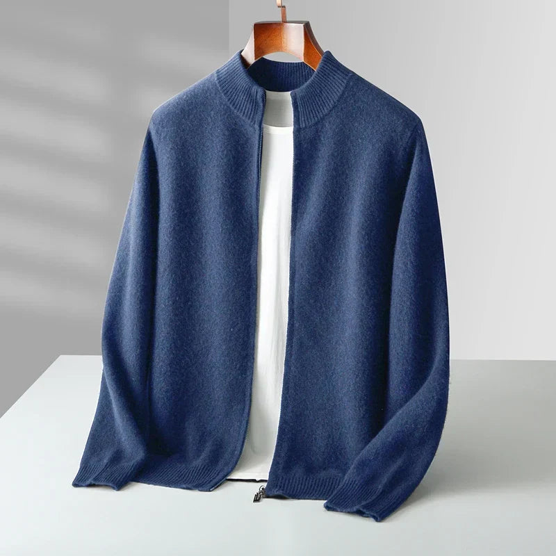 Old Money Men’s Cashmere Zip Jacket