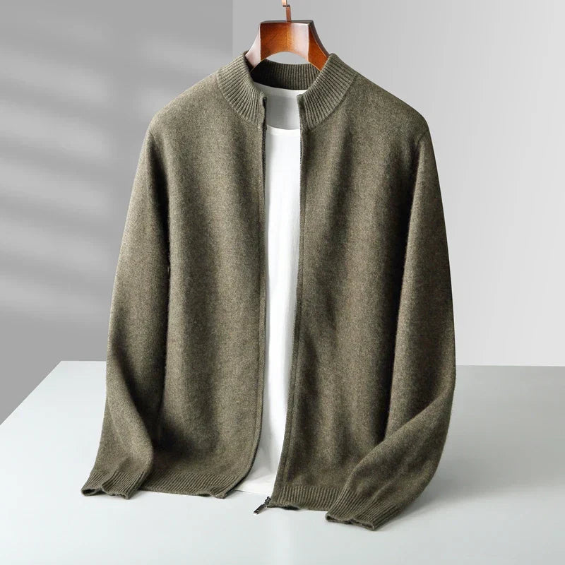 Old Money Men’s Cashmere Zip Jacket