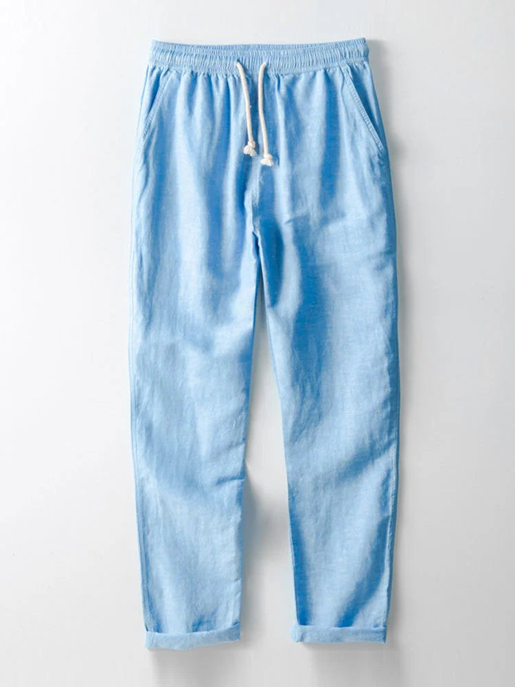 Straight-Leg Linen Pants