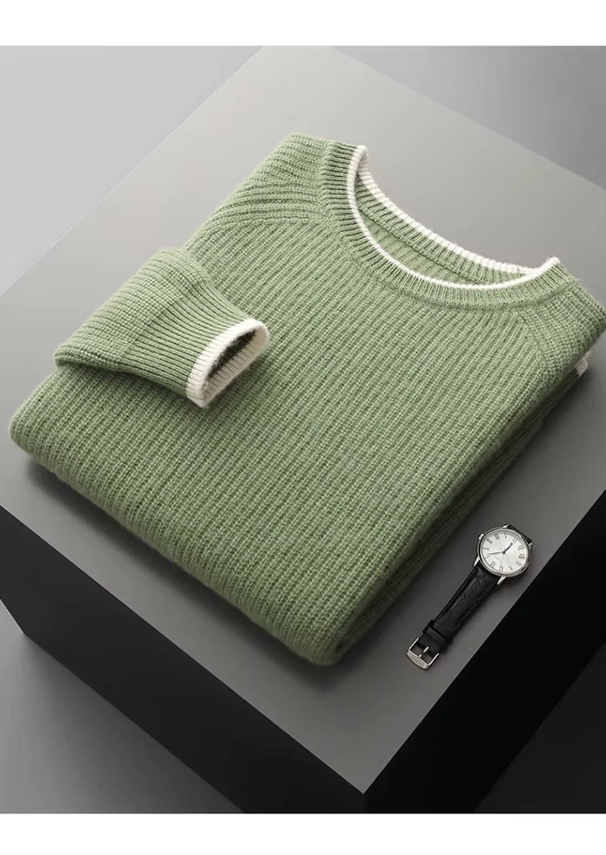 NORVALE WOOL TWO TONE CREWNECK