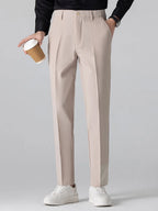Knit Polo Shirt with Textured Contrast and Slim Tapered Fit Pants
