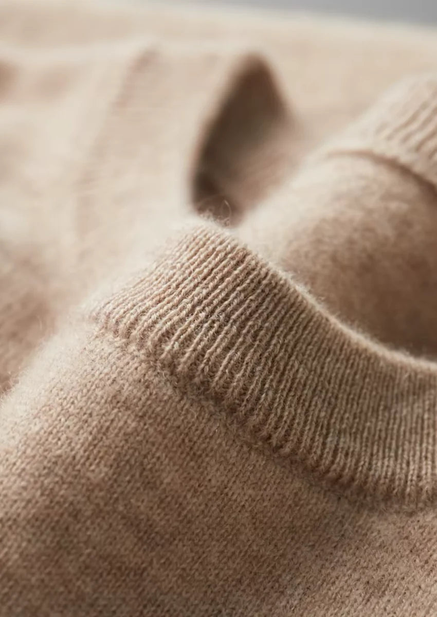100% CASHMERE CLASSIC CREWNECK T-SHIRT